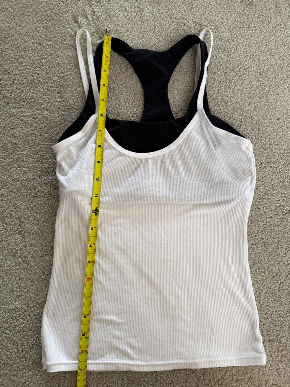 SET Active White Ribbed Tank Top - Picture 10 of 10